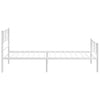 Metal Bed Frame with Headboard and Footboard White 107x203 cm