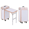 Foldable Manicure Nail Table Cosmetic Makeup Case Trolley With Bluetooth Speaker