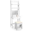 3 IN 1 Vanity Dressing Table Set Book Storage Shelf Ladder Desk W/ Mirror Stool