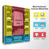 LARGE FABRIC CANVAS WARDROBE WITH HANGING SHELVING CLOTHES STORAGE CLOSET