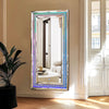 XL RGB LED Mirror Glittery Crystals Diamond Wall Mounted Hanging Mirror Bedroom