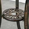 3 PCs Aluminium Garden Coffee Table Set w/ Parasol Hole & Cushions
