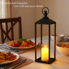 3PCS Lanterns Decorative Outdoor & Indoor, Set of 3 Modern Metal Black Lantern