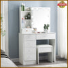 White Dressing Table Vanity Makeup Desk With Hollywood LED Mirror And 6 Drawers