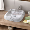 Bathroom Marble Effect Vanity Ceramic Wash Basin Cloakroom Sink Counter Top Bowl