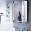 Bathroom Mirror Cabinet Clock Shaver Socket Sensor Demister Pad With LED Lights