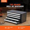 Drill Bit Dispenser Organizer Cabinet Five-Drawer for 33/64" to 63/64"