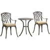 3 PCs Aluminium Garden Coffee Table Set w/ Parasol Hole & Cushions