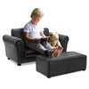 Kids Sofa Set 2-Seat Children Couch PVC Leather Upholstered Armchair Lounge Dark
