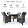 Luxury Garden 4 Seater 115cmx73cm = Round Dining Set - Outdoor Rattan Furniture