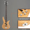 Glarry Basswood 24 Frets Electric GIB Bass Guitar w/ Bag Wire Tools Burlywood