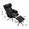 Adjustable Backrest Manual Recliner Armchair PU Leather Swivel Chair w/Footstool
