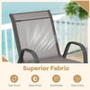 Set of 4 Patio Stackable Metal Dining Chair with Armrests-Grey