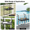 Patio Folding Hanging Table Balcony Railing Table Space-Saving Side Table Black