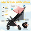 One-hand Folding Infant Carriage Lightweight Infant Stroller Gift-Pink