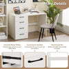 Modern Computer Desk Home Office Desk w/4-Drawers Wooden Laptop Desk Workstation