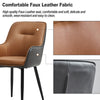 2pcs Faux Leather Dining Chairs Set Color Match Metal Legs Armchair Restauant