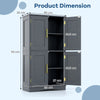 Bathroom Floor Storage Cabinet 110cm Freestanding Pantry Cabinet-Gray