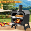 Portable Wood-Fired Pizza Stove with Pizza Stone-Black