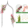 Garden Trellis Pergola w/ Multiple Side Crossbars & Powder-coated Metal Tubes