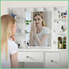 White Vanity Dressing Table Desk Set with LED Lighted Mirror 7 Drawers Shelf Set