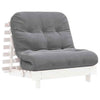 Futon Sofa Bed with White 80x206x11 Solid Wood Pine M4N8