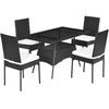 5PCS Patio Rattan Wicker Dining Set Outdoor Dining Furniture 1 Table & 4 Chairs