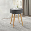 Velvet Footstool Dressing Table Stool Bedroom Makeup Chair Seat Round Footrest