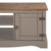 Corona TV Unit Grey Wax 2 Door 1 Shelf Media Unit Solid Pine