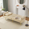 MODERN FABRIC SOFA BED LOVESEAT CLICK CLACK SOFA SETTEE RECLINER COUCH, BEIGE