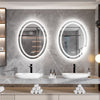 Large Oval Wall LED Bathroom Mirror Dimmable Vanity Mirror Backlit+Front-Lighted