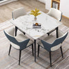 4-Person Large Glossy Marble Dining Table Modern Kitchen Table Office Work Table