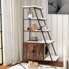 Indoor Tall Pet House Corner Shelf Large Cat Litter Box Enclosure-Coffee