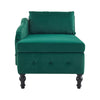 Upholstered Chaise Lounge Indoor Lounge Sofa with Right Armrest & Storage, Green