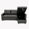 New 3 Seater Pull-Out Reversible Chaise Sofa Bed with Storage, Faux Leather