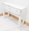 Dressing Table Entrance WHITE GLASS Table Mirrored Vanity Table Console Desk UK