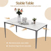 XXL Rectangular Marble Kitchen Dining Table Elevated Aluminum Frame Dinner Table