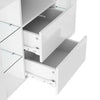 Modern TV Stand Storage Cabinet Unit High Gloss White with LED Lights 2 Drawers