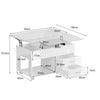 High Gloss 4 in 1 Lift Top Coffee Table Storage Dining Table Drawer Living Room