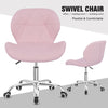 Computer Desk Chair Office Cushioned Chair Chrome Legs Swivel Fabric/PU/Velvet