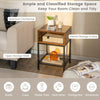 Industrial Nightstand 3-tier Bedside Table End Table w/ Drawer & Open Shelf