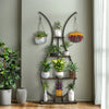 Large Plant Stand 5 Tier Vase-Shape Metal Flower Pot Planter Corner Shelf Rustic