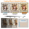 Makeup Dressing Table w/ 7 Drawers & Dimmable LED Lights Mirror Vanity Stool Set