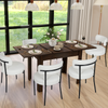Expandable Dining Table Wooden Space Saving Compact 4-6 Seat Kitchen Desk Brown