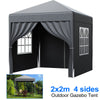 2X2M Pop-up Gazebo Heavy Duty Marketstall Garden Canopy Tent with 4 Side Outdoor