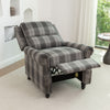 Occasional Tartan Fabric Recliner Armchair Sleeper Chair Single Sofa W/ Footrest