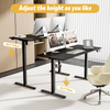 Ergomaker 140 x 60 cm Electric Standing Desk Height Adjustable Stand Up Black UK