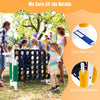 Giant 4 in a Row Game Jumbo Connect 4 Garden Games w/42 Rings Basketball Hoop