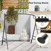 Outdoor Metal Hanging Swing Frame Garden A-Shaped Porch Swing Stand w/Side Bars