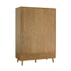 Dusk Heidi Light Oak & Brass 3 Door Triple Wardrobe with Drawers RRP £899